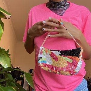 Multicolored sequined bag